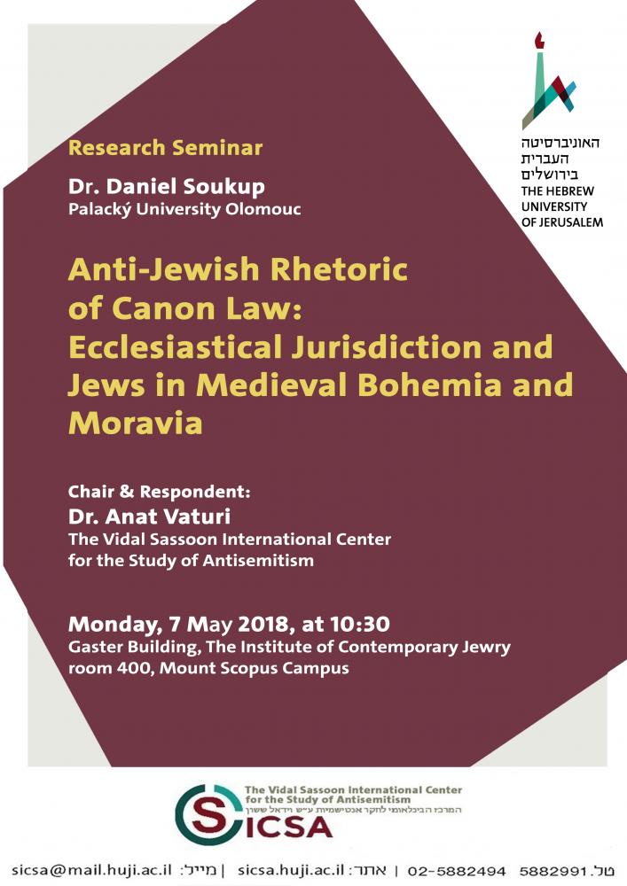 Anti-Jewish Rhetoric  of Canon Law:  Ecclesiastical Jurisdiction and Jews in Medieval Bohemia and Moravia